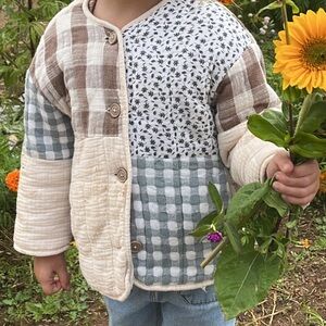 Zara 3-4 Quilter Patchwork Checkered Lightweight Jacket